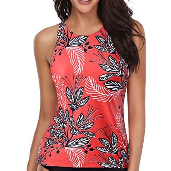 Holipick Other - Tummy Control Long Torso Tankini Swimsuits For Women-Red Floral
